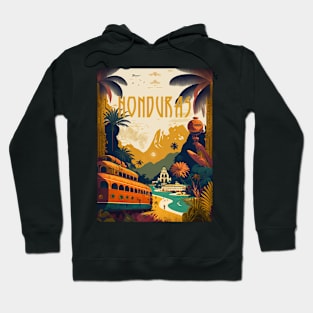 Honduras Coastline Vintage Travel Art Poster Hoodie